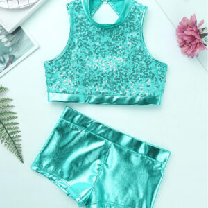 סט ילדות ירוק פייטים